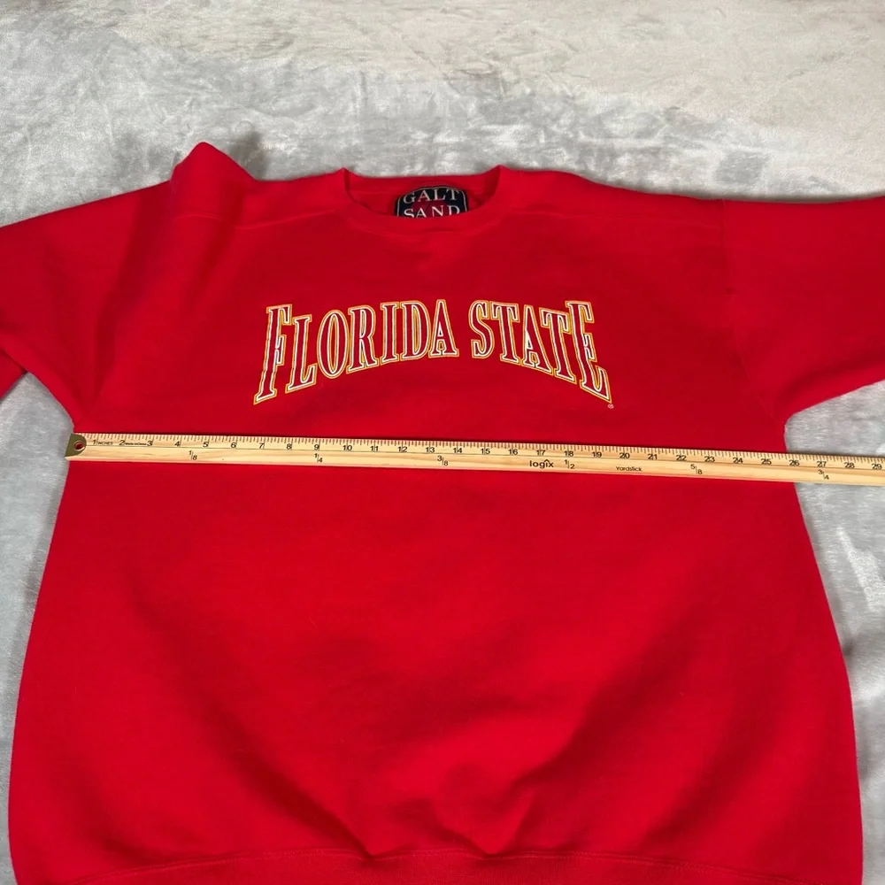 Vintage Florida State FSU Crewneck Sweatshirt Mens XL Faded Red Made In USA 90s - Picture 6 of 8